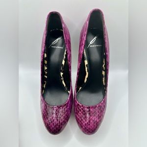 Brian Atwood Multi-Colored Snakeskin Platform Stiletto Pumps